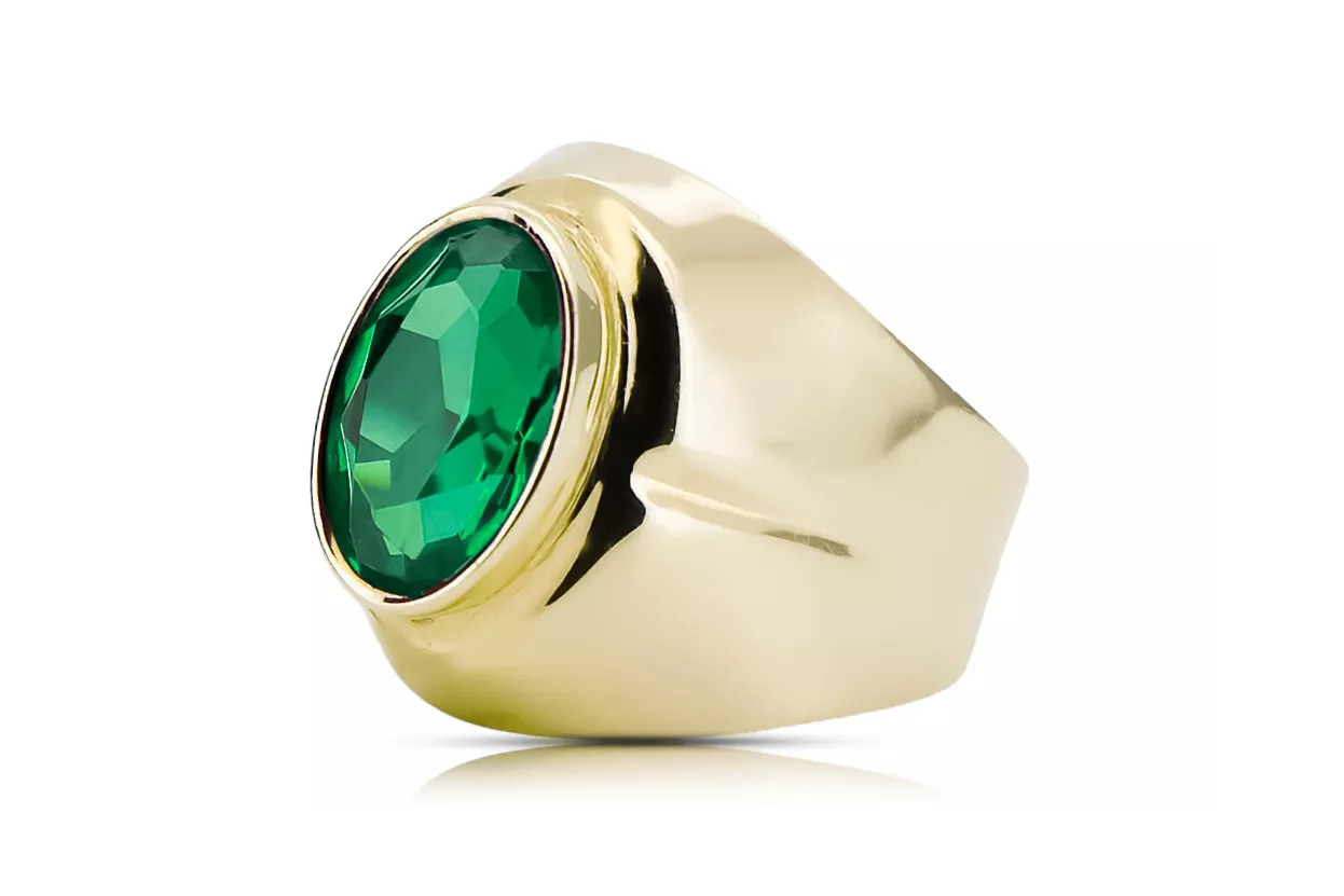 Ring Vintage Jewlery Emerald 14K Yellow gold vrc296y